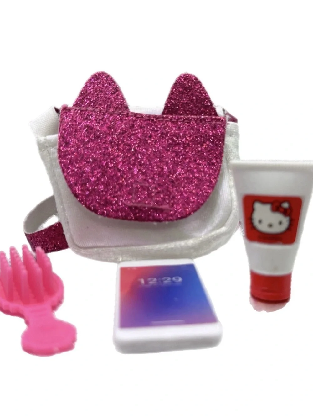 Dress-Up Baby Doll with Pink Floral Skirt and Blue Accessories